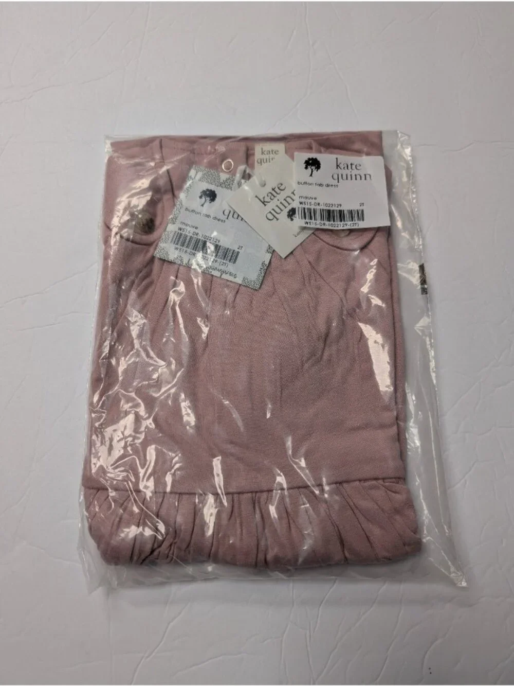 Kate Quinn Button Tab Dress Mauve Pink 2T Sleeveless